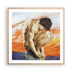 Poster in einem Rahmen aus heller Eiche - In sich versunken - 60x60 cm