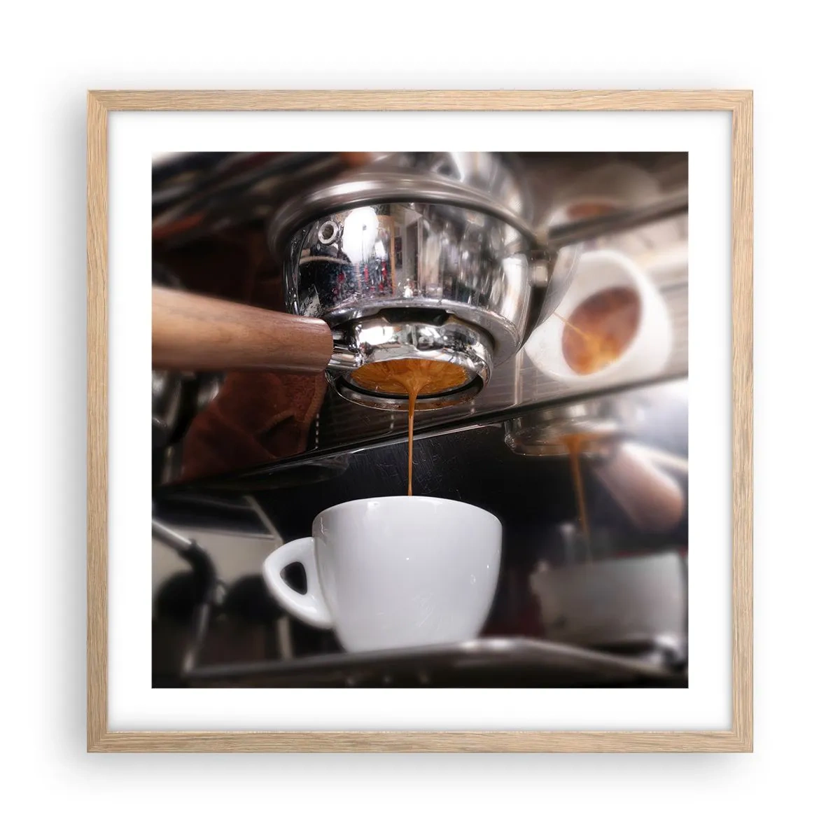 Poster in einem Rahmen aus heller Eiche - Gute Zeit des Tages - 50x50 cm