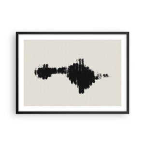 Poster in einem schwarzem Rahmen - Ein abstraktes Motiv, das einer Schallwelle im minimalistischen Stil ähnelt. - 70x50cm - Schwingungen der Fantasie - Moderne Wanddekoration für Wohnzimmer und Schlafzimmer ARTTOR