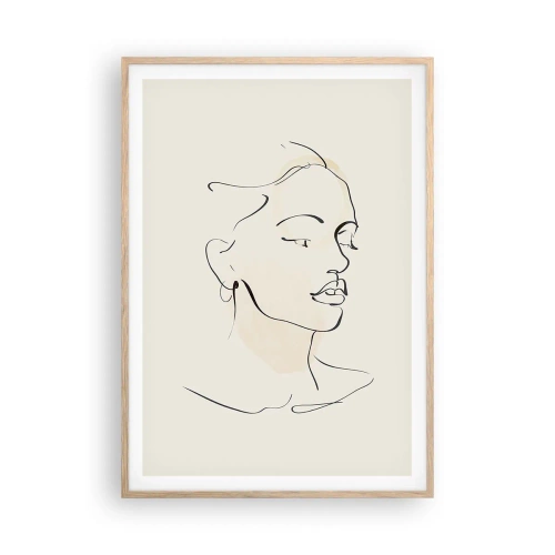 Poster in einem Rahmen aus heller Eiche - Eine bestimmte Linie - 70x100 cm