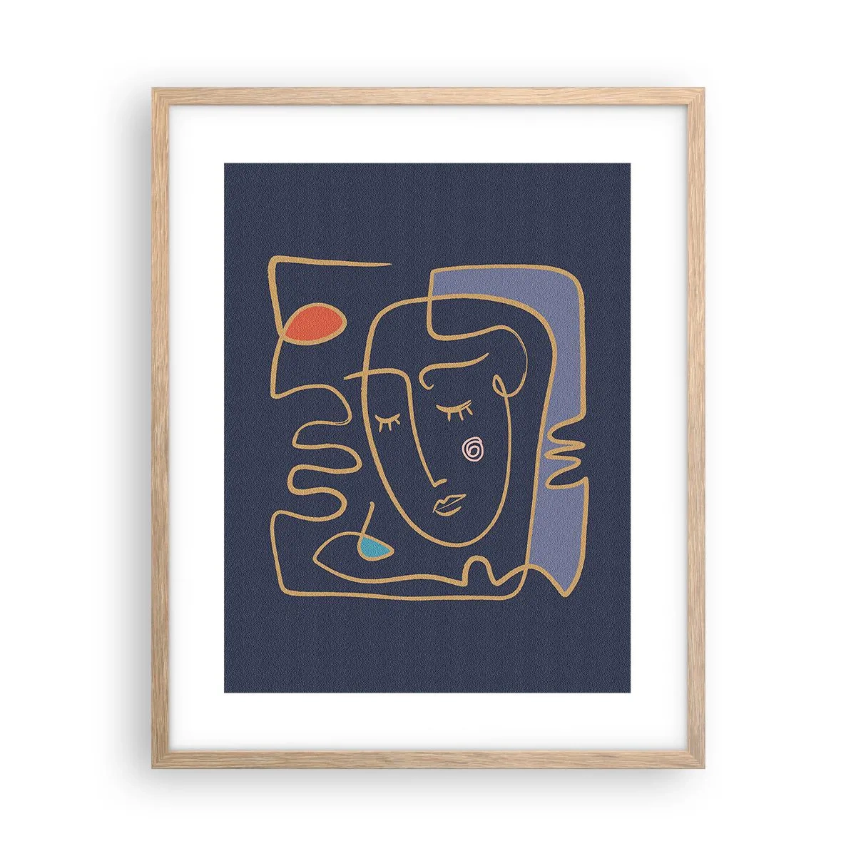 Poster in einem Rahmen aus heller Eiche - In Gedanken - 40x50 cm