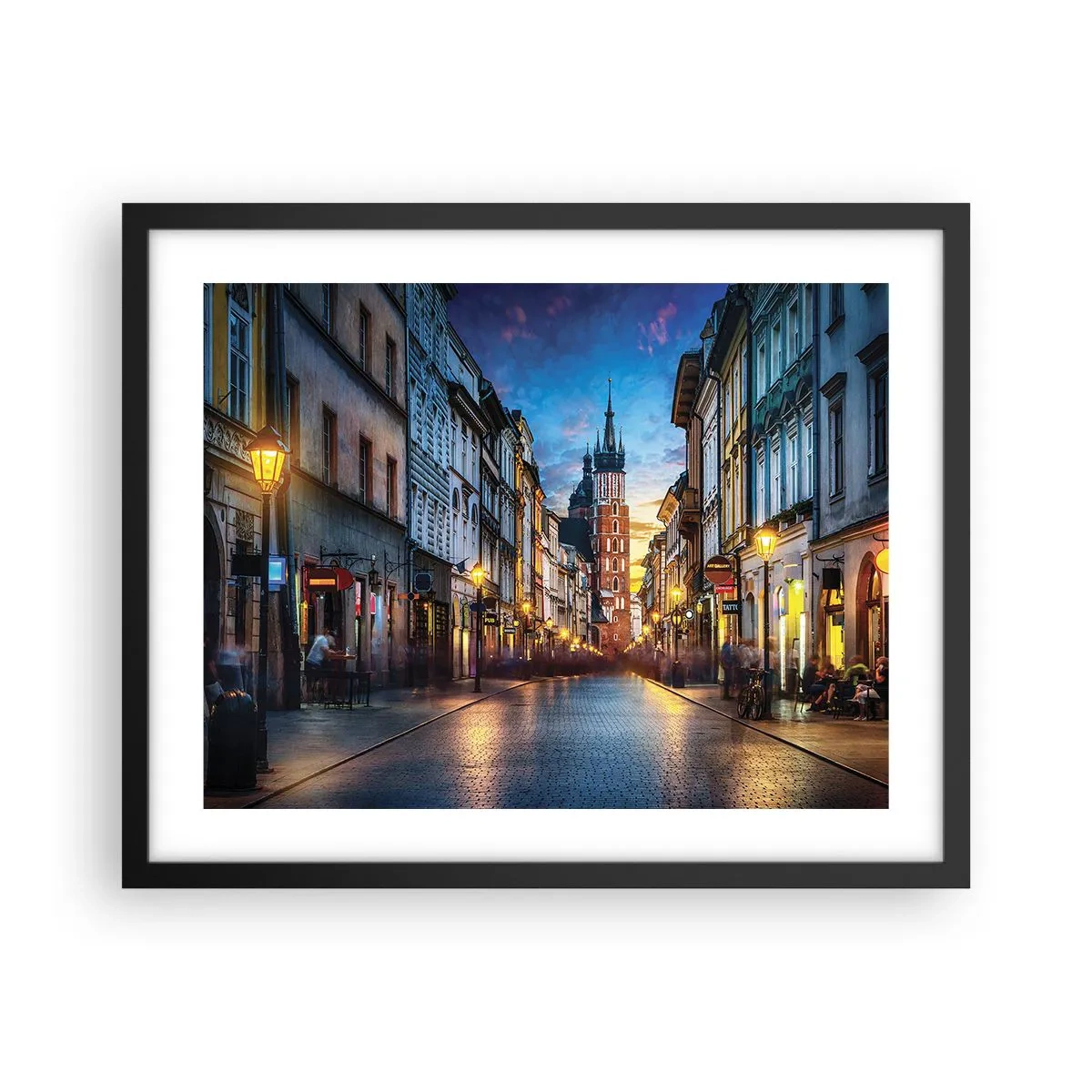 Poster in einem schwarzem Rahmen - Krakauer Charme - 50x40 cm