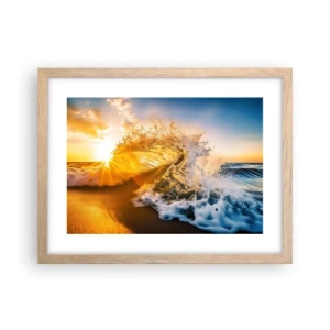Poster in einem Rahmen aus heller Eiche - Spaß im Sand - 40x30 cm