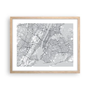 Poster in einem Rahmen aus heller Eiche - Die Anatomie einer Metropole - 50x40 cm