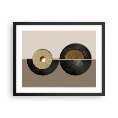 Poster in einem schwarzem Rahmen - Variationen rund um den Kreis - 50x40 cm