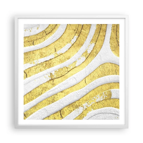 Poster in einem weißen Rahmen - Komposition in Weiß und Gold - 60x60 cm