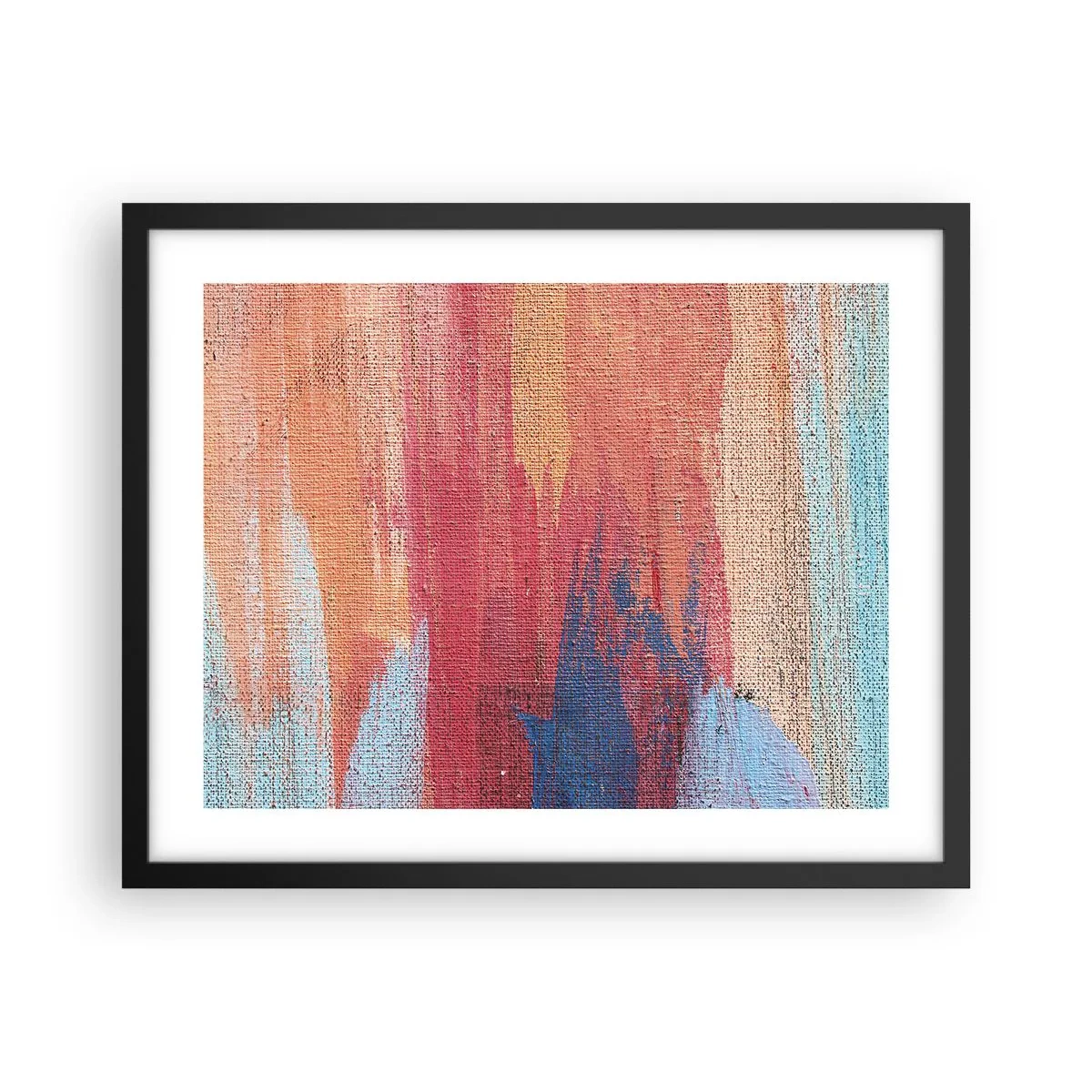 Poster in einem schwarzem Rahmen - Renne den Regenbogen hinunter - 50x40 cm