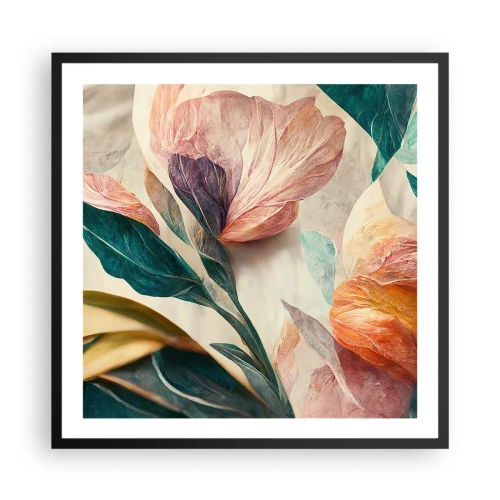 Poster in einem schwarzem Rahmen - Blumen der südlichen Inseln - 60x60 cm
