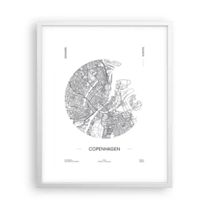 Poster in einem weißen Rahmen - Anatomie von Kopenhagen - 40x50 cm