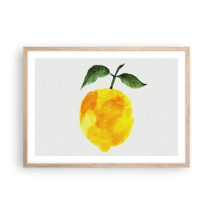 Poster in einem Rahmen aus heller Eiche - So schmeckt man die Sonne - 70x50 cm