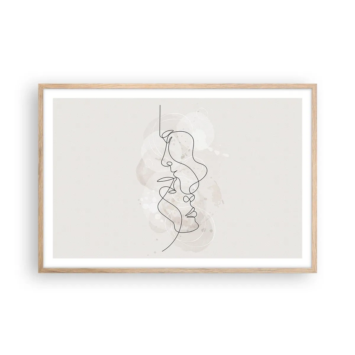Poster in einem Rahmen aus heller Eiche - Verstrickt in eine Umarmung - 91x61 cm