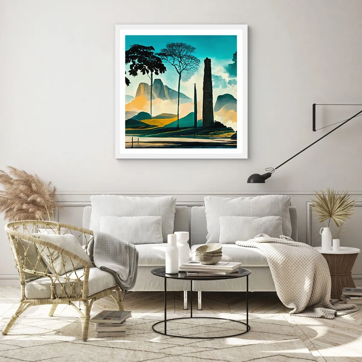 Poster in einem weißen Rahmen - Immer höher und höher - 40x40 cm