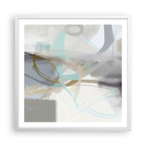 Poster in einem weißen Rahmen - Neblige Abstraktion - 60x60 cm