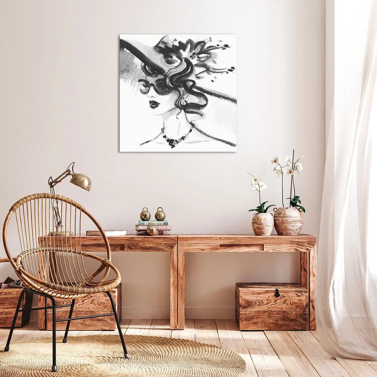 Bild auf Leinwand - Leinwandbild - Eine Dame mit Charakter - 70x70 cm