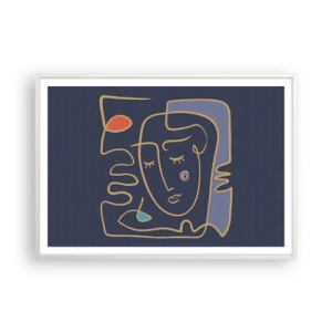 Poster in einem weißen Rahmen - In Gedanken - 100x70 cm