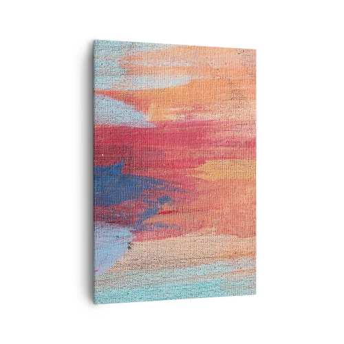 Bild auf Leinwand - Leinwandbild - Bunte abstrakte Pinselstriche - 70x100cm - Renne den Regenbogen hinunter - Moderne Wanddekoration für Wohnzimmer und Schlafzimmer ARTTOR