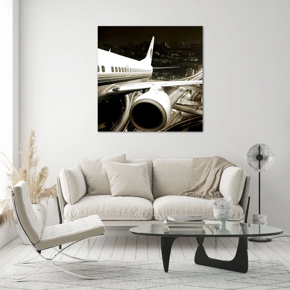 Glasbild - Bild auf glas - In die Nacht fliegen - 70x70 cm