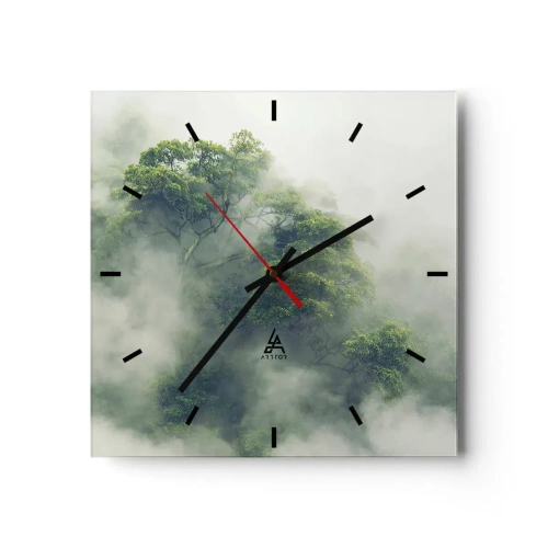 Wanduhr - Glasuhr - In Nebel gehüllt - 40x40 cm
