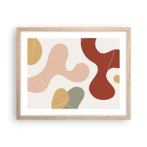 Poster in einem Rahmen aus heller Eiche - Kringel oder Schnörkel? - 50x40 cm