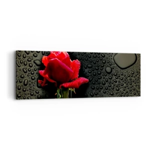 Bild auf Leinwand - Leinwandbild - rot und Schwarz - 90x30 cm