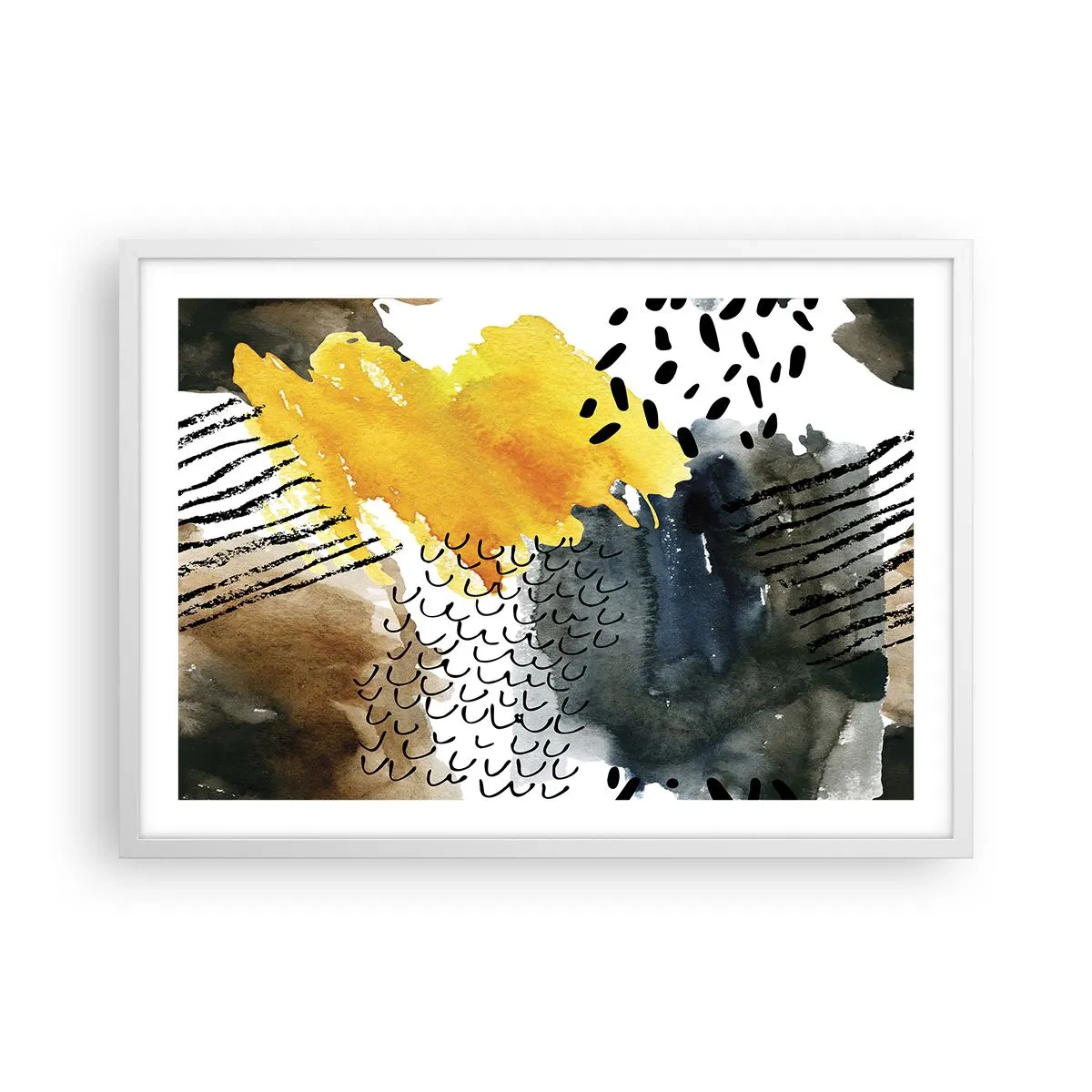 Poster in einem weißen Rahmen - Ein Treffen der Elemente der Natur - 70x50 cm