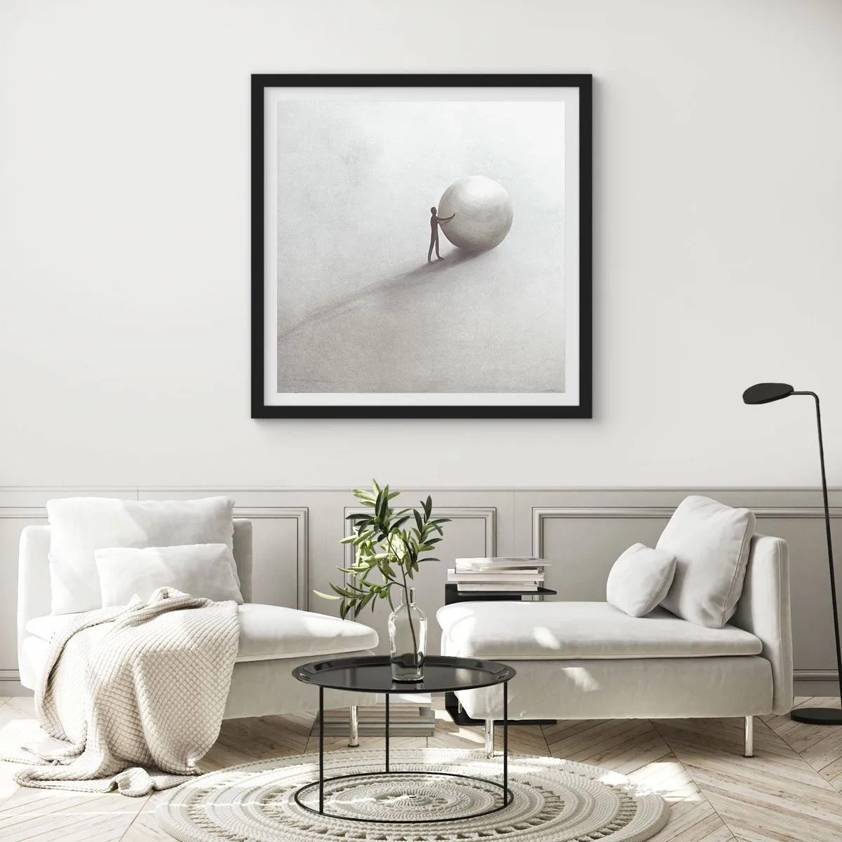 Poster in einem schwarzem Rahmen - Das Spiel des Lebens - 40x40 cm