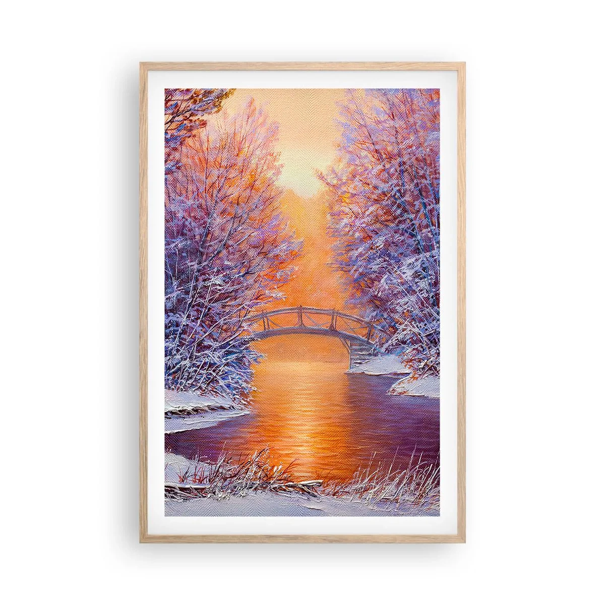 Poster in einem Rahmen aus heller Eiche - Treffen wir uns hier - 61x91 cm