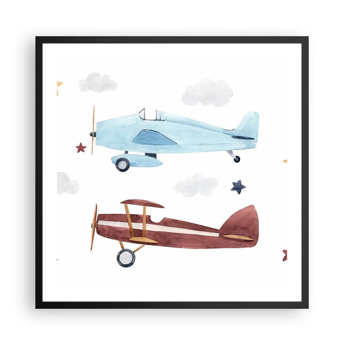 Poster in einem schwarzem Rahmen - Wir warten, Herr Pilot! - 60x60 cm