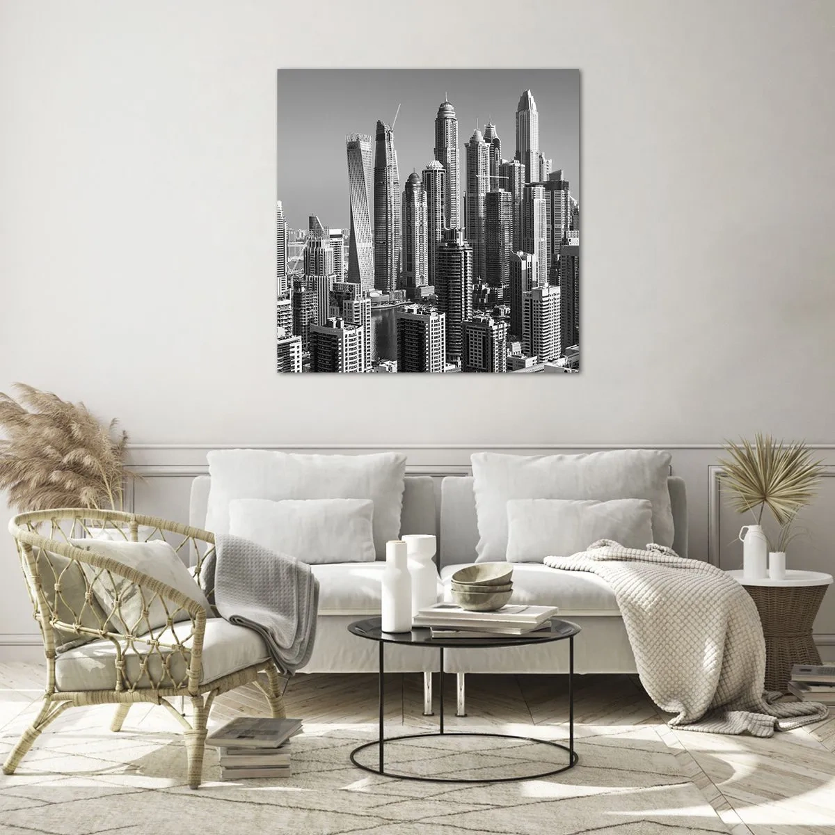 Glasbild - Bild auf glas - Stadt in der Wüste - 70x70 cm