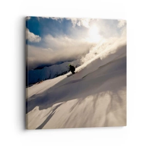 Bild auf Leinwand - Leinwandbild - Bergherausforderung angenommen - 30x30 cm