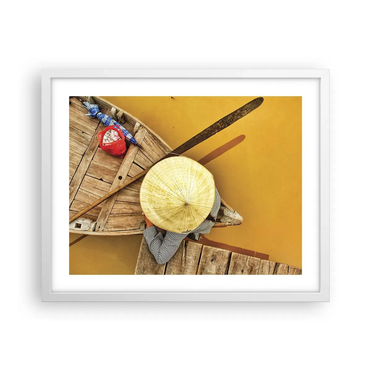 Poster in einem weißen Rahmen - Leben am Gelben Fluss - 50x40 cm