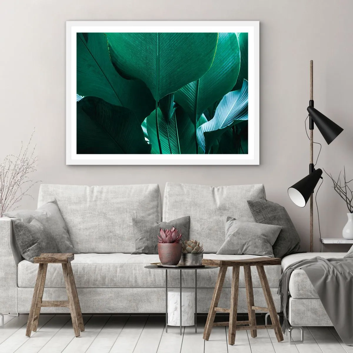 Poster in einem weißen Rahmen - Dem Licht zugewandt - 100x70 cm