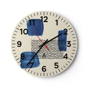 Wanduhr - Glasuhr - Ein abstraktes Quartett - 40x40 cm