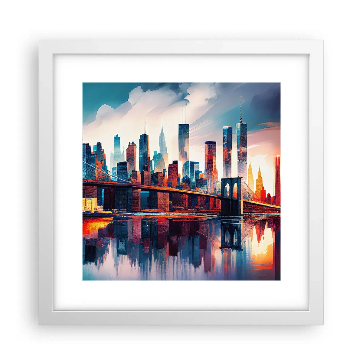 Poster in einem weißen Rahmen - Traumhaftes New York - 30x30 cm