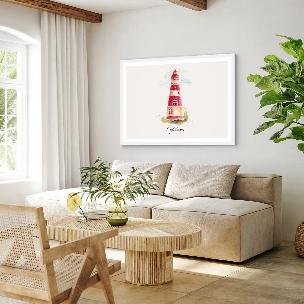 Poster in einem weißen Rahmen - Das Wetter ringsum ist immer gut - 70x50 cm