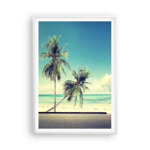 Poster in einem weißen Rahmen - Zeit um in die Ferien zu starten - 70x100 cm