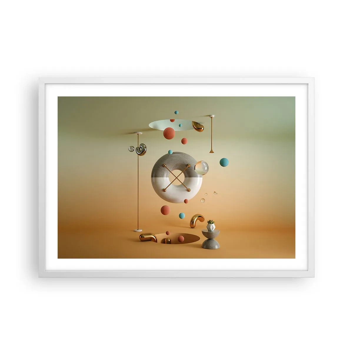 Poster in einem weißen Rahmen - Alles kann passieren - 70x50 cm