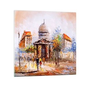 Glasbild - Bild auf glas - Pariser Spaziergang - 30x30 cm