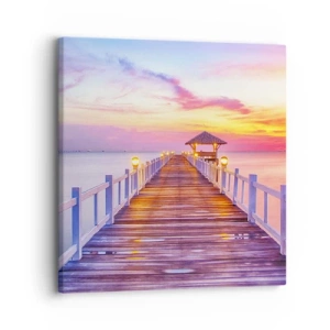 Bild auf Leinwand - Leinwandbild - Die lila-goldene Stille des Abends - 30x30 cm