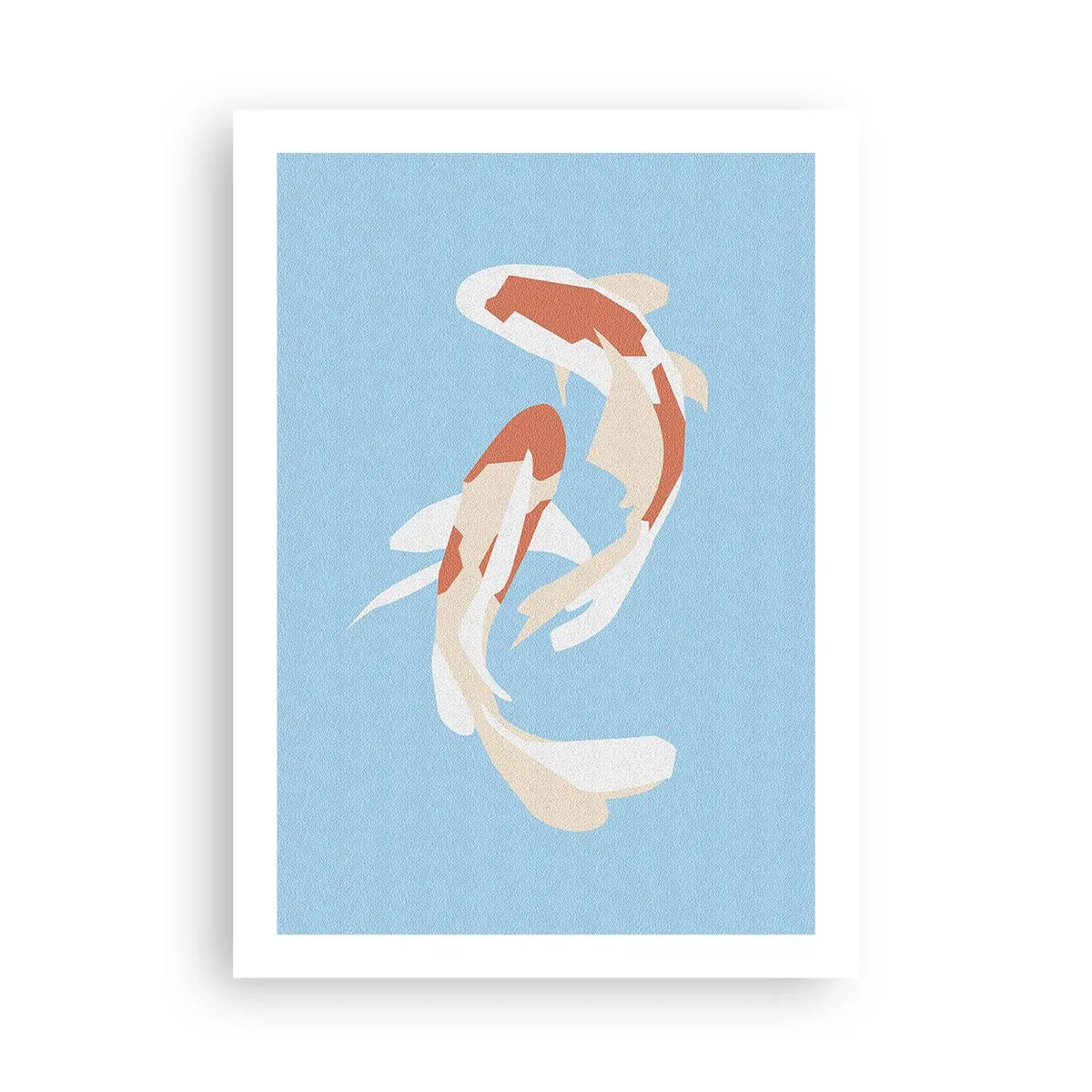 Poster - Zwei Koi-Fische schwimmen in Harmonie - 50x70cm - Spontanes Synchronschwimmen - Moderne Wanddekoration für Wohnzimmer und Schlafzimmer ARTTOR