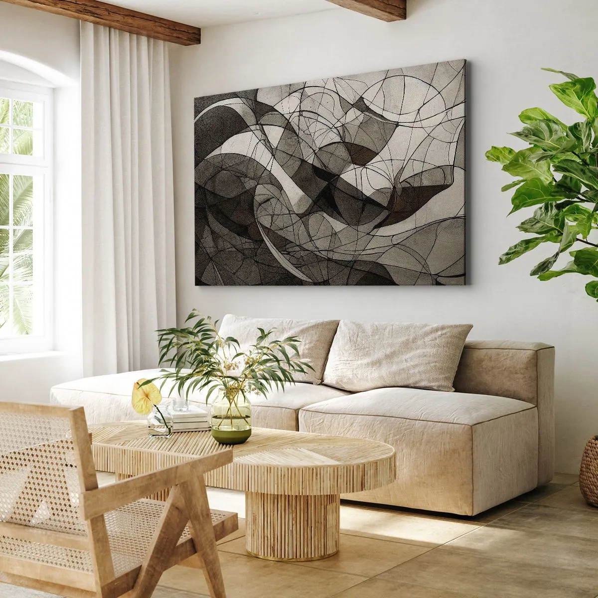 Bild auf Leinwand - Leinwandbild - Abstraktes Muster in Braun- und Erdtönen - 100x70cm - Zirkulation von Erdfarben - Moderne Wanddekoration für Wohnzimmer und Schlafzimmer ARTTOR