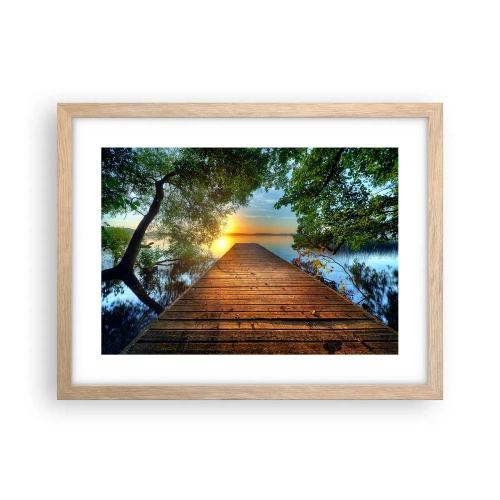 Poster in einem Rahmen aus heller Eiche - Nimm dir Zeit, setz dich hin - 40x30 cm