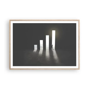 Poster in einem Rahmen aus heller Eiche - Erfolg – ​​Impression - 100x70 cm