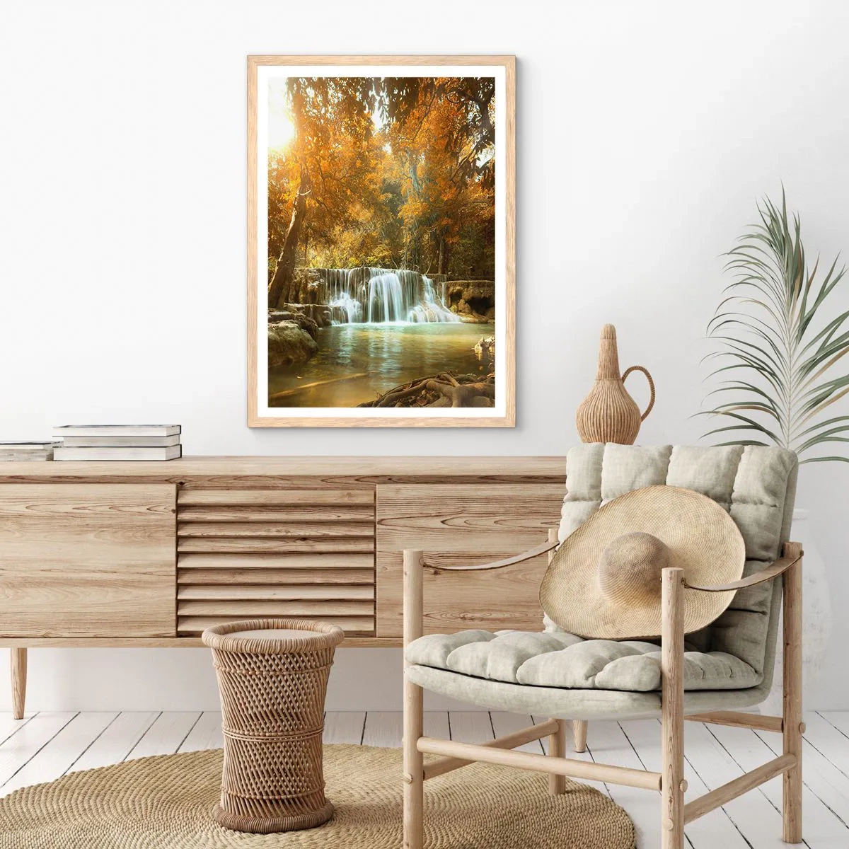 Poster in einem Rahmen aus heller Eiche - Parkkaskade - 30x40 cm
