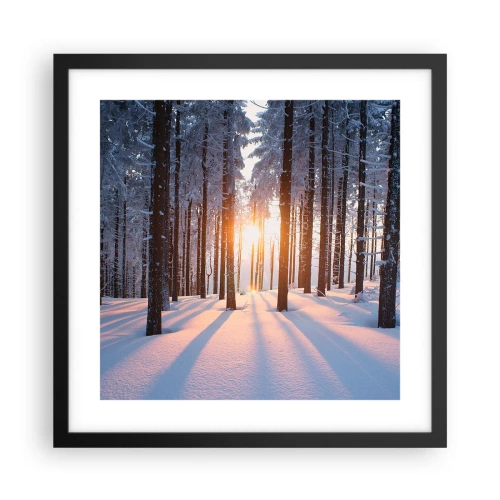 Poster in einem schwarzem Rahmen - Ganz klar schwarz auf weiß - 40x40 cm