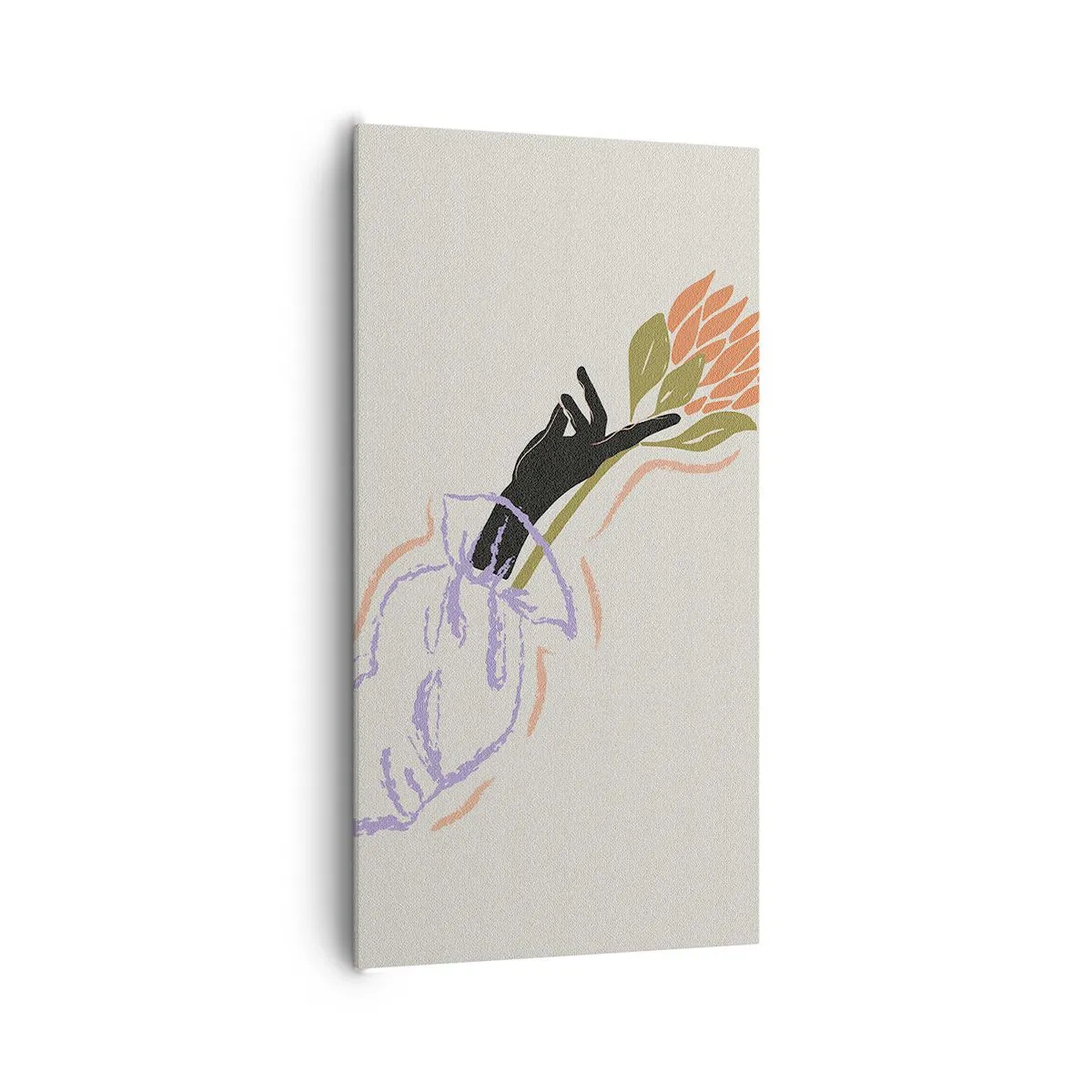 Bild auf Leinwand - Leinwandbild - Schwesterliche Berührung - 65x120 cm