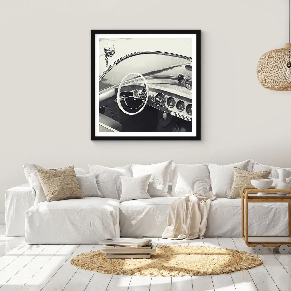 Poster in einem schwarzem Rahmen - Wetter für die Reichen - 50x50 cm