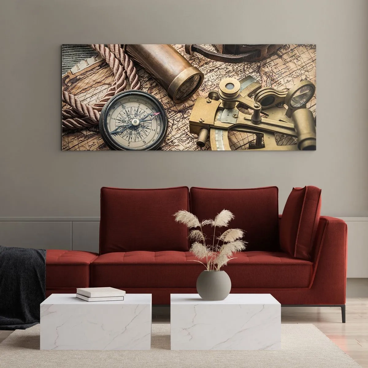 Glasbild - Bild auf glas - Setze Sie einen Kurs - 100x40 cm