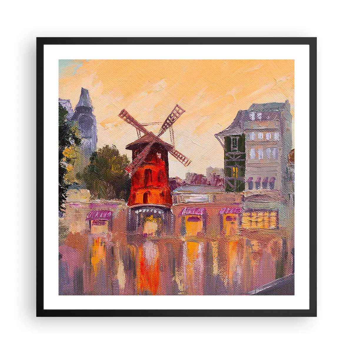Poster in einem schwarzem Rahmen - Pariser Ikonen – Moulin Rouge - 60x60 cm