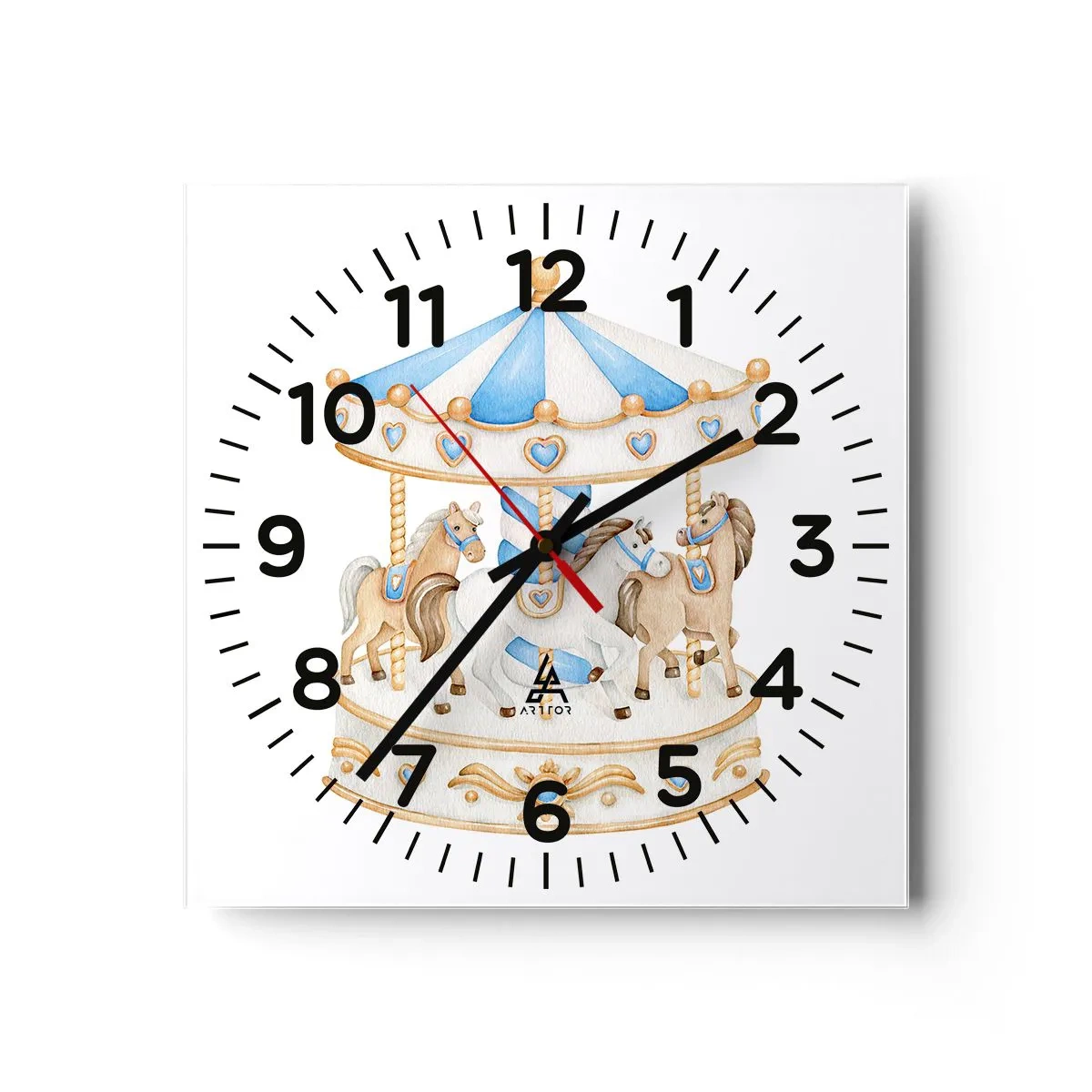 Wanduhr - Glasuhr - Süße Kindheit - 30x30 cm